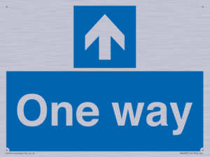 One way with up directional arrow